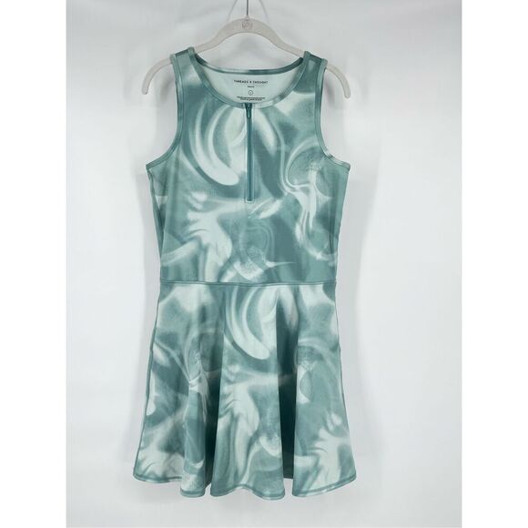 Threads 4 Thought Green Swirl 1/4 Zip Activewear Dress Skort Shorts Size Large - Picture 1 of 10